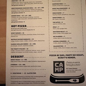 Scout’s Honor - a skateboard menu - Pizza Near Me - Iowa City, Iowa