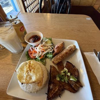 Mekong Village - C7 with an added fried egg and the soy milk - Vietnamese Near Me - Seattle, Washington