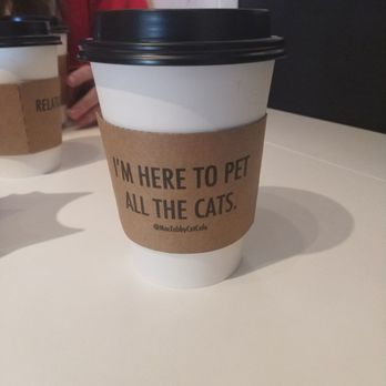 Mac Tabby Cat Cafe - The coffee cups are also cat themed - Themed Cafes Near Me - Charlotte, North Carolina