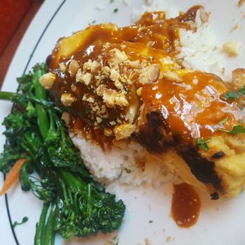 Fins Bistro - Macadamia halibut with Thai peanut sauce - Seafood Near Me - Issaquah, Washington Fins Bistro - Macadamia halibut with Thai peanut sauce - Seafood Near Me - Issaquah, Washington