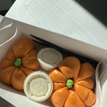 Bobby's Bagel Cafe - Pumpkin-Shaped Bagel Plain Cream Cheese on Bagelcheese - Bagels Near Me - Herndon, Virginia Bobby's Bagel Cafe - Pumpkin-Shaped Bagel Plain Cream Cheese on Bagelcheese - Bagels Near Me - Herndon, Virginia