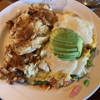 GoodFella's Cafe - Mediterranean omelette with hash browns. - Breakfast & Brunch Near Me - Corona, California