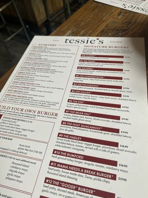 Menu photo 5 Tessie's bar & kitchen Waltham, MA