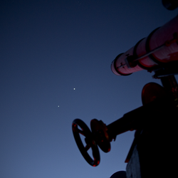Fox Observatory - The 6.5" Brandon Refractor with Venus and Jupiter over head.