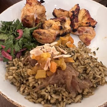 Hamsa - Chicken thighs with Haim's Rice - Mediterranean Near Me - Houston, Texas Hamsa - Chicken thighs with Haim's Rice - Mediterranean Near Me - Houston, Texas