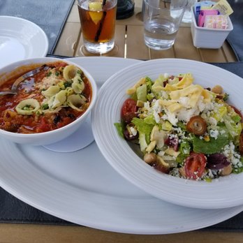 Pinstripes - The minestrone soup and chopped salad - Bowling Near Me - North Bethesda, Maryland