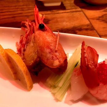 Tokyo Bleu - Sweet (raw) shrimp served with the edible deep fried head - Sushi Bars Near Me - Cinnaminson, New Jersey Tokyo Bleu - Sweet (raw) shrimp served with the edible deep fried head - Sushi Bars Near Me - Cinnaminson, New Jersey