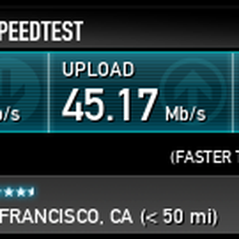 Paxio - We pay for 30Mbps... we get this... or higher... consistently! (And this is of WiFi - if we plug into ethernet, we get around 50Mbps!) - Internet Service Providers Near Me - Emeryville, California