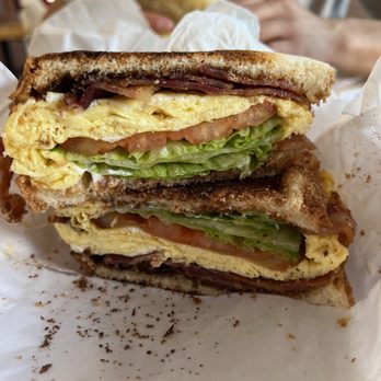 Tom's Jr Restaurant - Egg Sandwich with Bacon - Fast Food Near Me - La Mirada, California Tom's Jr Restaurant - Egg Sandwich with Bacon - Fast Food Near Me - La Mirada, California