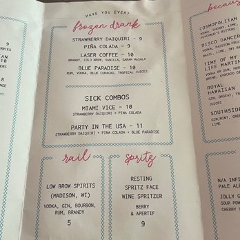 Plain Spoke Cocktail Company - Drink menu - Cocktail Bars Near Me - Madison, Wisconsin