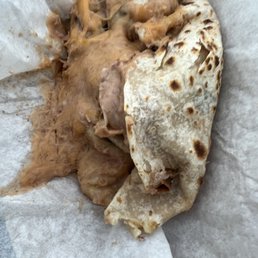 Bean & cheese burrito that couldn't be eaten like a normal bean & cheese burrito.... I've never seen anything like it in my 48 years of life