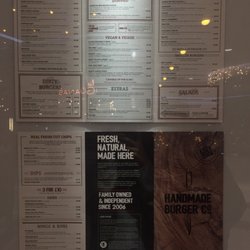 Handmade Burger - The menu