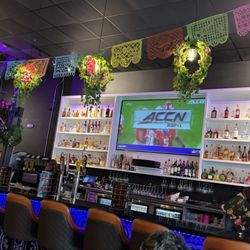 Bar area with liquor