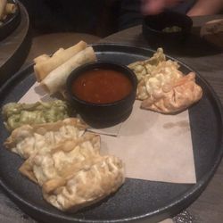 Raoul's Cocktail Bar - Gyoza and Spring Rolls, minus one gyoza