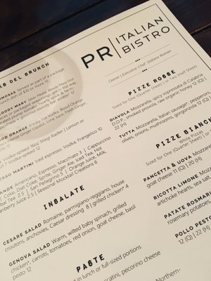Menu photo 1 PR Italian Bistro Chicago, IL Menu photo 1 PR Italian Bistro Chicago, IL