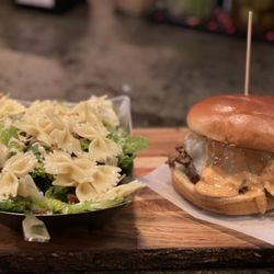 Fire Rock Burgers & Brews - Caesar salad and Philly burger...delicious!
