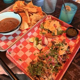 Chips & Salsa, El Big Mac, Brisket Burnt Ends Taco, Smoked Pork Taco, Blackened Oaxaca Chicken Taco. Chips & Salsa, El Big Mac, Brisket Burnt Ends Taco, Smoked Pork Taco, Blackened Oaxaca Chicken Taco.