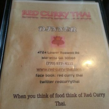 Red Curry Thai - Cover of menu - Thai Near Me - Marietta, Georgia