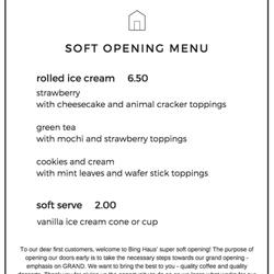 Bing Haus - Soft Opening 8/29-9/4