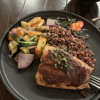 Prestonrose Towne Bistro - Fresh fish entree (steelhead, rice, seasonal veg) - Comfort Food Near Me - Paris, Arkansas