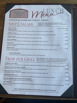 Menu photo 5 Pottery World Cafe Rocklin, CA