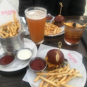 Basin 141 - Happy hour brisket and garlic fries with 141 and an old fashioned - Gastropubs Near Me - Monrovia, California Basin 141 - Happy hour brisket and garlic fries with 141 and an old fashioned - Gastropubs Near Me - Monrovia, California