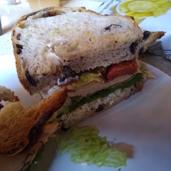 Con Pane Rustic Breads & Cafe - Turkey Cobb Sandwich With Kalamata Olive bread - Bakeries Near Me - San Diego, California Con Pane Rustic Breads & Cafe - Turkey Cobb Sandwich With Kalamata Olive bread - Bakeries Near Me - San Diego, California