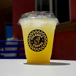 Culebra Coffee - Lemonade Refresher ($4.50) + Mango Mint syrup ($0.50)