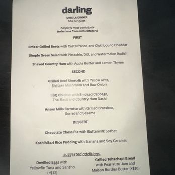 Darling - Dine LA Winter 2026 Menu - New American Near Me - West Hollywood, California Darling - Dine LA Winter 2026 Menu - New American Near Me - West Hollywood, California
