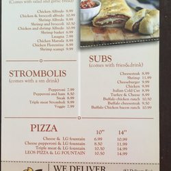 Leo's Pizza - UMES Menu