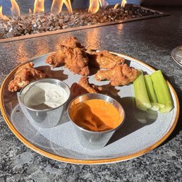 Dry rubbed chicken wings.