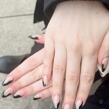 Shero Nail Spa - Black and gold French gel x - Nail Salons Near Me - New York, New York Shero Nail Spa - Black and gold French gel x - Nail Salons Near Me - New York, New York