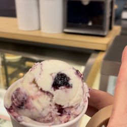 Red white & blueberry for  one scoop in a cup #livinggratefully