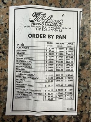 Menu photo 3 Thelma's Restaurant Waipahu, HI Menu photo 3 Thelma's Restaurant Waipahu, HI