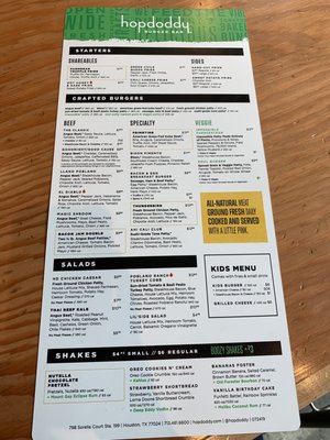 Menu photo 4 Hopdoddy Burger Bar Houston, TX Menu photo 4 Hopdoddy Burger Bar Houston, TX