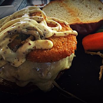 The Burger Local - What a great burger. Made with brisket, remoulad sauce, fried green tomato on a pretzel bun. Over the top good. - Burgers Near Me - Geneva, Illinois The Burger Local - What a great burger. Made with brisket, remoulad sauce, fried green tomato on a pretzel bun. Over the top good. - Burgers Near Me - Geneva, Illinois