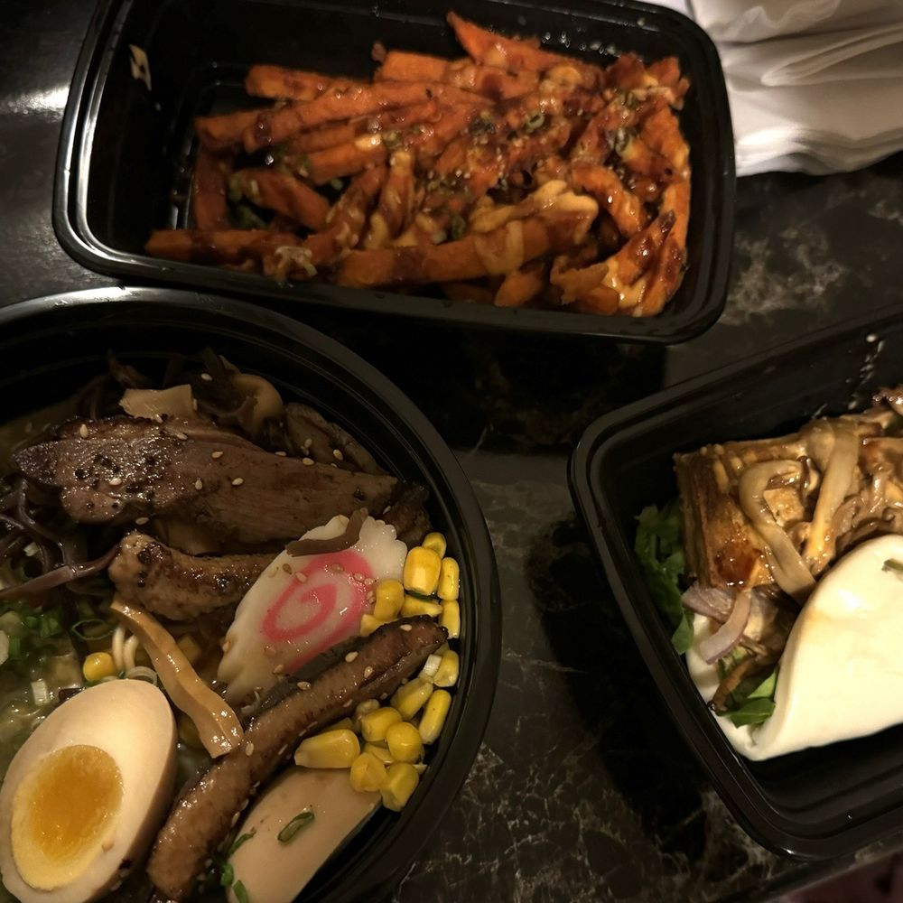 IZA Robata - Duck Miso Ramen, Furikake French Fries, 2 Vegetable Bao - Ramen Near Me - Spring, Texas