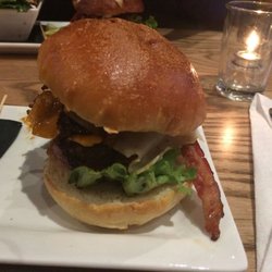 Porky Burger from Kensington Burger on Bryan Drive. Also, one of the nice candles in the background.