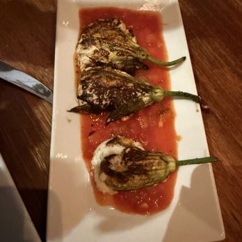 Cafe Pasqual's - Ricotta stuffed Squash Blossoms - Vegetarian Near Me - Santa Fe, New Mexico