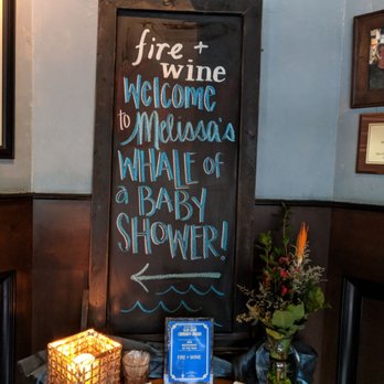 Fire + Wine - Entry chalk board was personalized! - Tapas/Small Plates Near Me - Glen Ellyn, Illinois