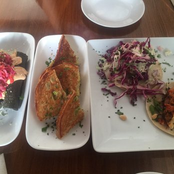 Seabirds Kitchen - Taquitos, grilled cheese, fried avocado taco, and Kim chi taco - Vegan Near Me - Costa Mesa, California