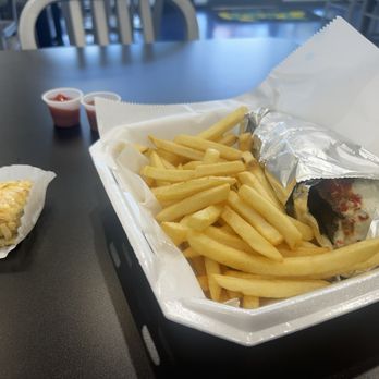 Taza Grill - Wake Forest - A1. Gyro Express Platter lamb French fries E5. Baklava - Mediterranean Near Me - Wake Forest, North Carolina