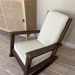 Beautifully reupholstered cushions by Donate's Upholstery. Beautifully reupholstered cushions by Donate's Upholstery.