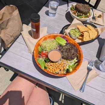 Active Culture - Simple salad with veggie patty - Vegetarian Near Me - Novato, California Active Culture - Simple salad with veggie patty - Vegetarian Near Me - Novato, California