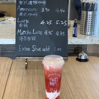 Oops Boba Tea & Coffee - Cheese yogurt foam strawberry - Bubble Tea Near Me - Arcadia, California Oops Boba Tea & Coffee - Cheese yogurt foam strawberry - Bubble Tea Near Me - Arcadia, California