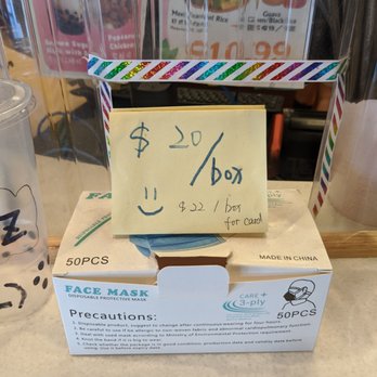 Meet Tea - They sell face masks - $20 cash or $22 credit - Bubble Tea Near Me - Temple City, California Meet Tea - They sell face masks - $20 cash or $22 credit - Bubble Tea Near Me - Temple City, California