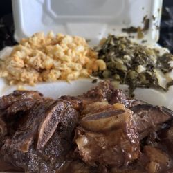 Kings Family Restaurant & Catering - Baked Macaroni and Cheese, BBQ Beef Short Ribs, Collard Greens