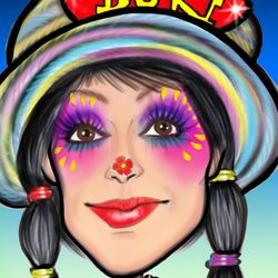 Buki the Clown - Caricature of Buki by the Legendary Artist Jodi Carr.