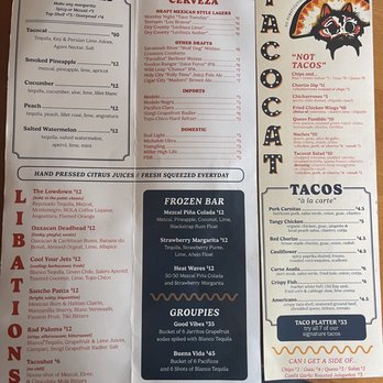 Tacocat - Menu - Tacos Near Me - Augusta, Georgia