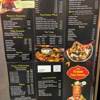 Crown Fried Chicken - Menu - Burgers Near Me - Upper Darby, Pennsylvania